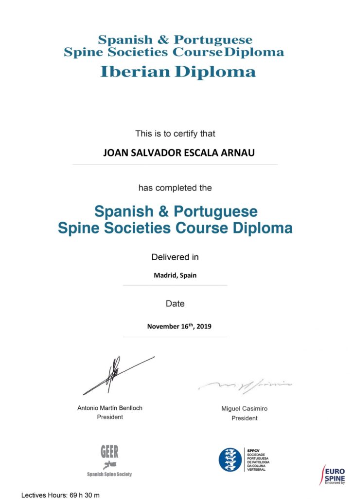 Spine Societies Course Diploma diploma raquis scaled