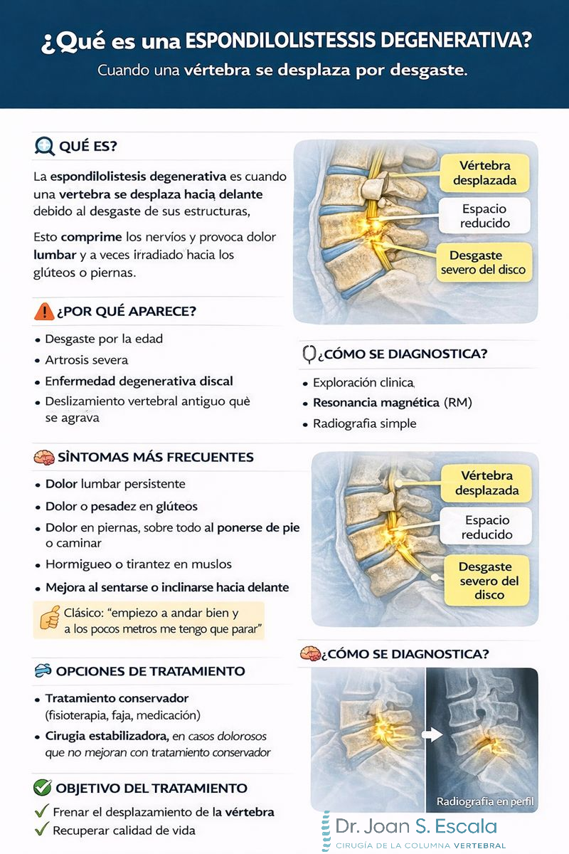 Cirugía de columna espondilolistesis degenerativa