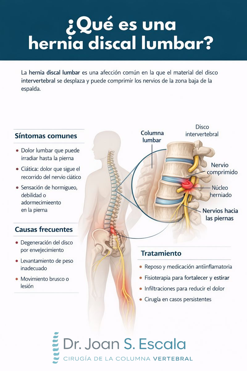 Cirugía de columna hernia discal lumbar