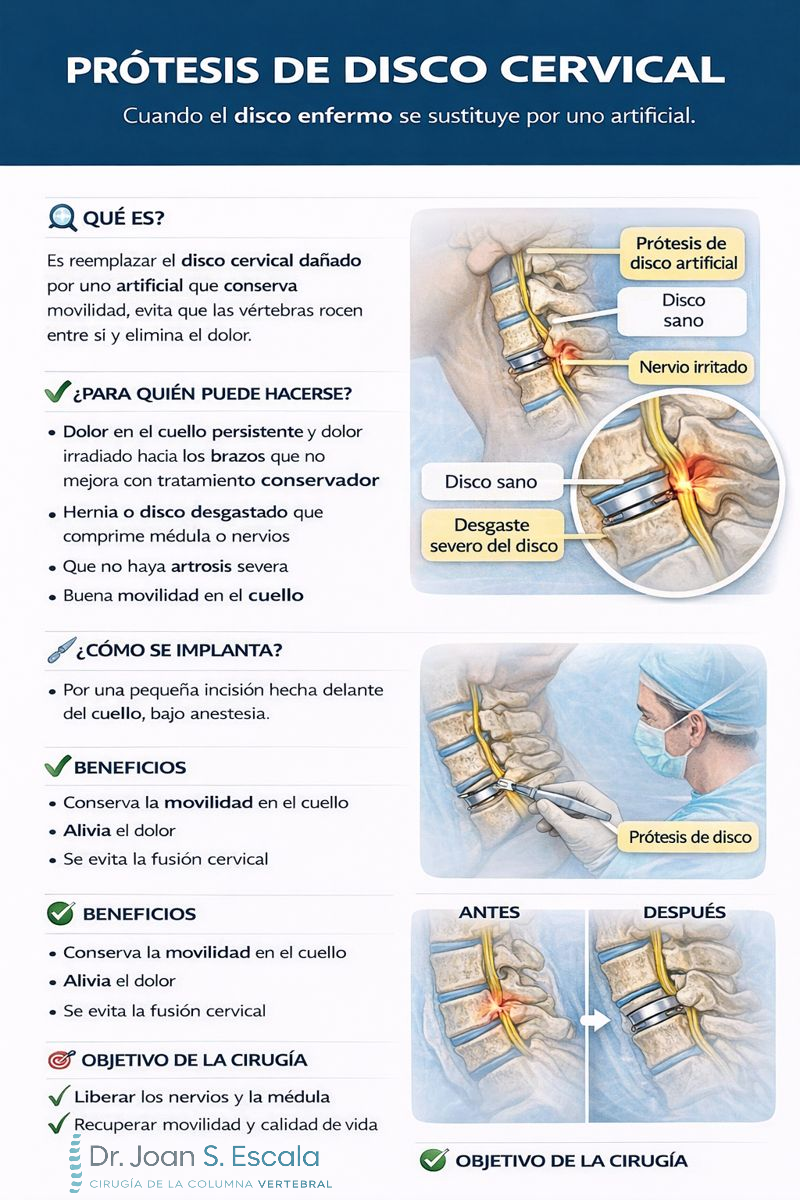 Cirugía de columna prÓtesis de disco cervical